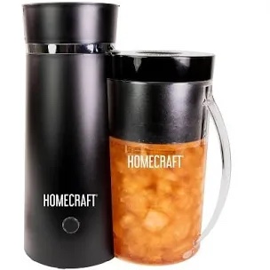 Homecraft Electric Iced Tea Maker for Sweet Tea and Cold Brew Coffee, Double Insulated Pitcher, Black, Small