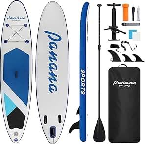 (Used) Panana Inflatable Stand Up Paddle Board Ultra-Light 10' × 30" × 6" with Premium SUP Board Accessories Kit Adjustable Paddle Hand Anti-Slip EVA Deck for Adults Youth