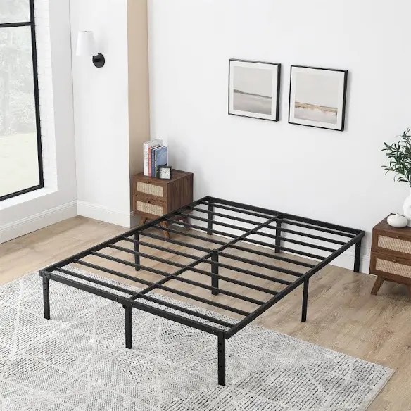 Mainstays 14 Heavy Duty Steel Slat Platform Bed Frame with Storage Space Under Frame
