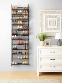 Whitmor Over the Door Shoe Organizer - Holds up to 36 Pairs of Shoes - Metal & Mesh - White