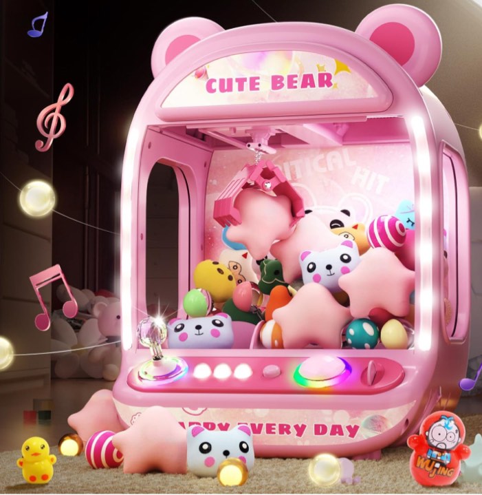 Skirfy Claw Machines for Kids,Unicorns Toys for Age 6+,Kids Arcade Games Mini Vending Machine with Squishy Toy Candy Dispenser,Claw Game Machine,Birthday Gifts for Girls Age 8-12