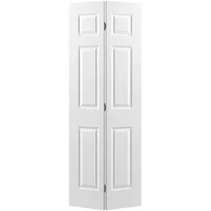 Paneled Manufactured Wood Hollow Primed Textured 6-Panel Bi-