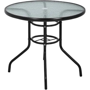 Libny Round Glass Outdoor Dining 