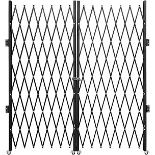 Door Gate, Steel Accordion Security Gate, Flexible Expanding Security Gate, 360° Rolling Barricade Gate, Scissor Gate or Door with keys