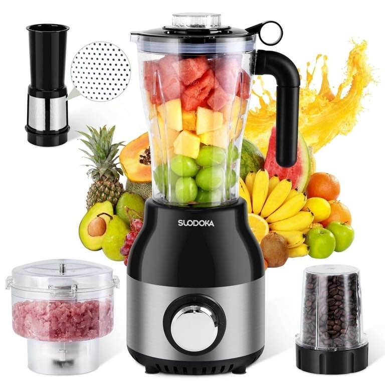 pleakly Countertop Blender Food Processor Combo, 4 in 1 Kitchen Electric Blender/Grinder/Chopper,New