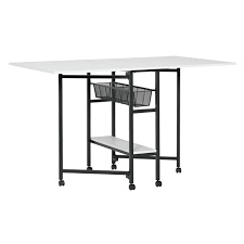 Studio Designs Sew Ready Fabric Cutting Standing Table with Craft Organizers - 58.75" W x 36.5" D x 30" H - Charcoal / White