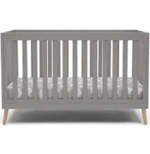 Delta Children Essex 4-in-1 Convertible Baby Crib, Grey with Natural Legs