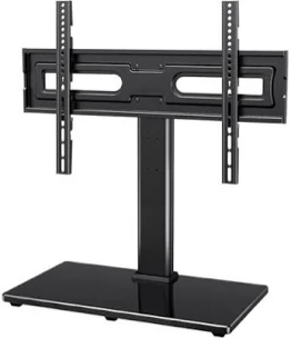 FITUEYES Universal TV Mount Stand Table Top TV Stand for 27-55 inch TVS Height Adjustable TV Stand Mount, Glass Base, Black