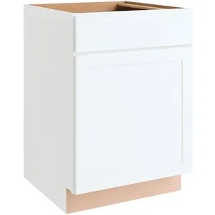 Courtland 24 in. W x 24 in. D x 34.5 in. H Assembled Shaker Base Kitchen Cabinet in Polar White