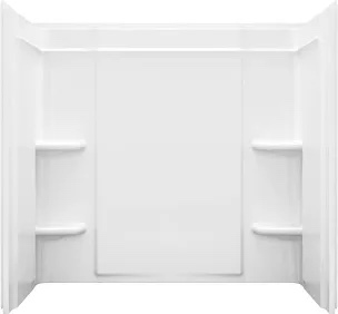 Sterling 60-in L x 30-in W x 56.25-in H White 3 -Piece Direct to Stud Bathtub Surround
