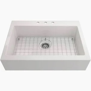 Glacier Bay fireclay top mount 34 inch single bowl