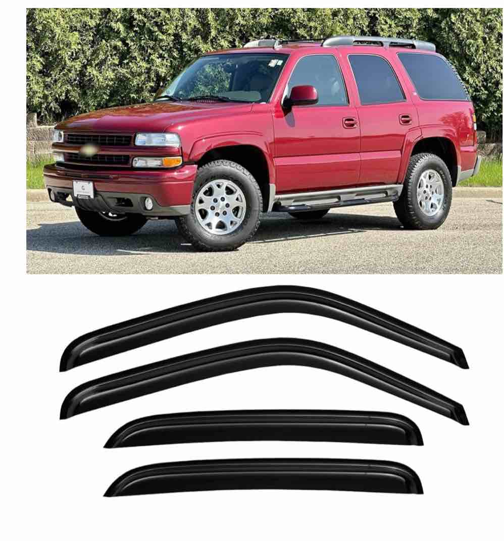 Window Rain Guards Shield for Chevy Tahoe/GMC Yukon 2000-2006, Window Vent Visors Shades Wind Deflectors for 2002-2006 Cadillac Escalade