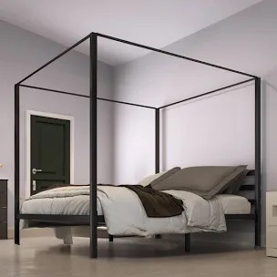Kyvin Canopy Bed Size: Full, Color: Black