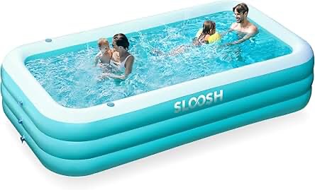 SLOOSH Inflatable Pool for Adults with Seats, 120" x 72" x 22" Full-Sized Blow Up Durable Thickened 