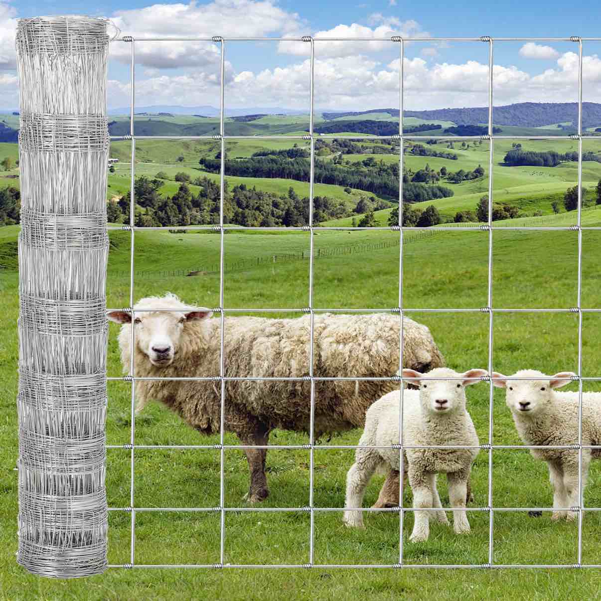 Garvee Farm Fence 4x328ft Heavy Galvanized Goat Fence, Cattle Fence, Deer Fence, Heavy Zinc Coating
