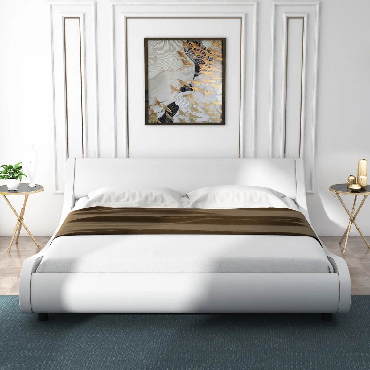 Charilyn Vegan Leather Platform Bed - Queen