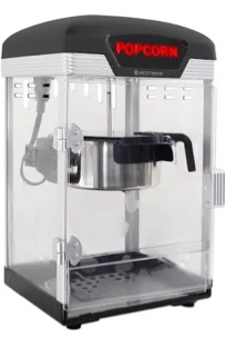 West Bend Stir Crazy Movie Theater Popcorn Popper, Gourmet Popcorn Maker Machine with Nonstick Popcorn Kettle and Popcorn Scoop for Popcorn Machine, 4 Qt., Black