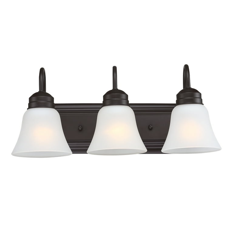 Luminance Square Lexington Vanity Light Wall Sconce | Black and White Bathroom Decor Fixture for Over Sink and Above Mirror | Mount as Uplighting or Bath Downlight, Damp Rated, 3-Light (B09L59P42S)