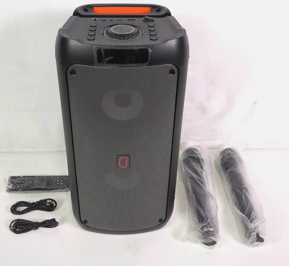 JYX T10T Deep Bass Karaoke Machine with 2 Mics and Lights