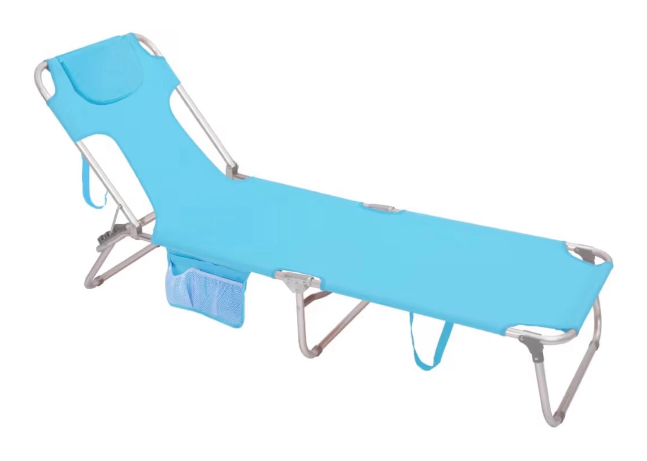 SUNNYFEEL Beach Lounge Chair, Aluminum Tanning Chair with Face Hole, Foldable Lounge Chair Outdoor, Sun Tanning Chair with Backpack Straps for Outdoor/Picnic/Lawn