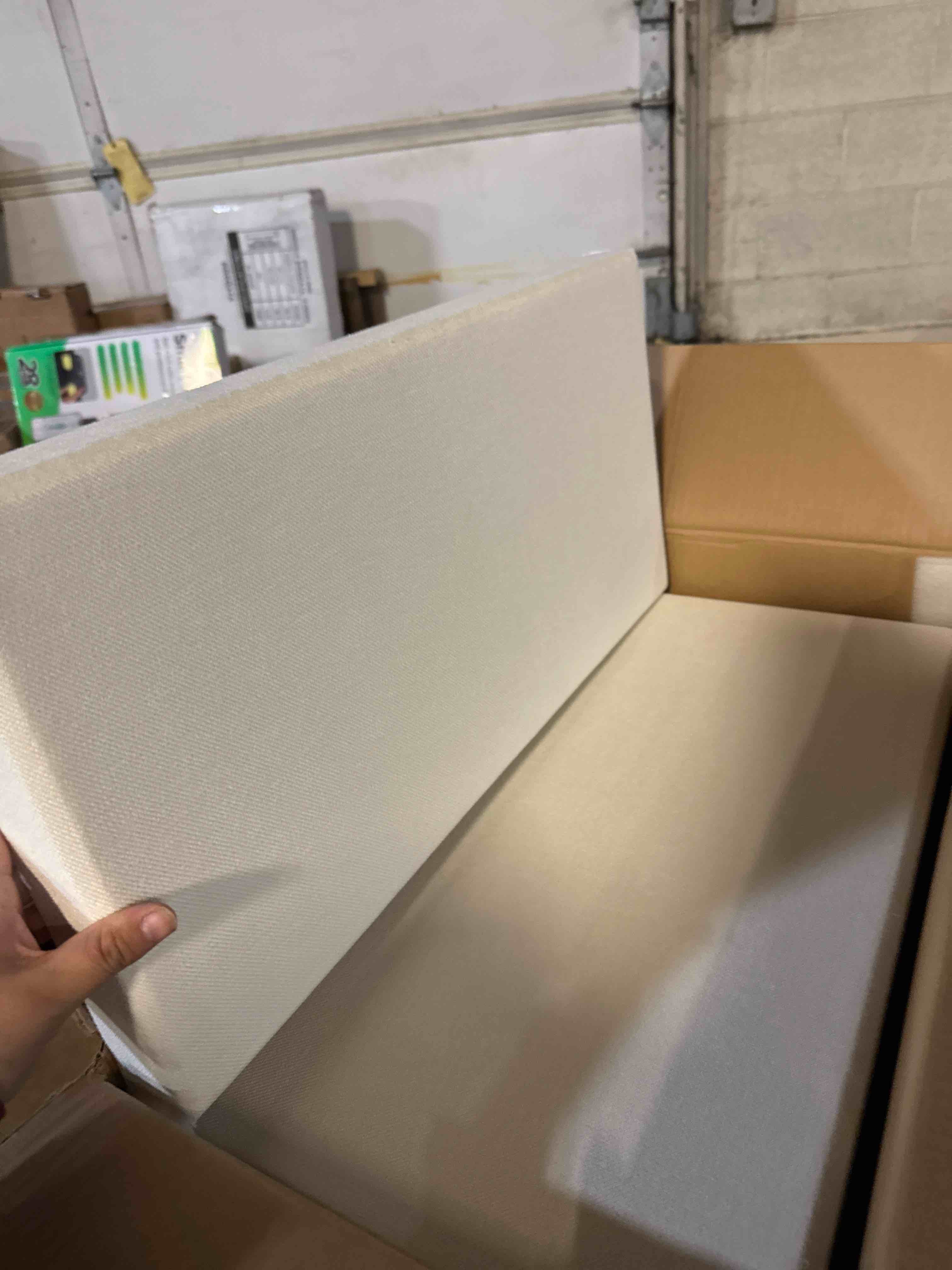 Condition photo showing New/Like New for 6 PCS Acoustic Panels, Large Soundproof Wall Panels, Professional Fiberglass Sound Absorbing Panels, 23.6x11.8 Inches Sound Proof Foam Panels for Walls, Studio Home Offices (White)