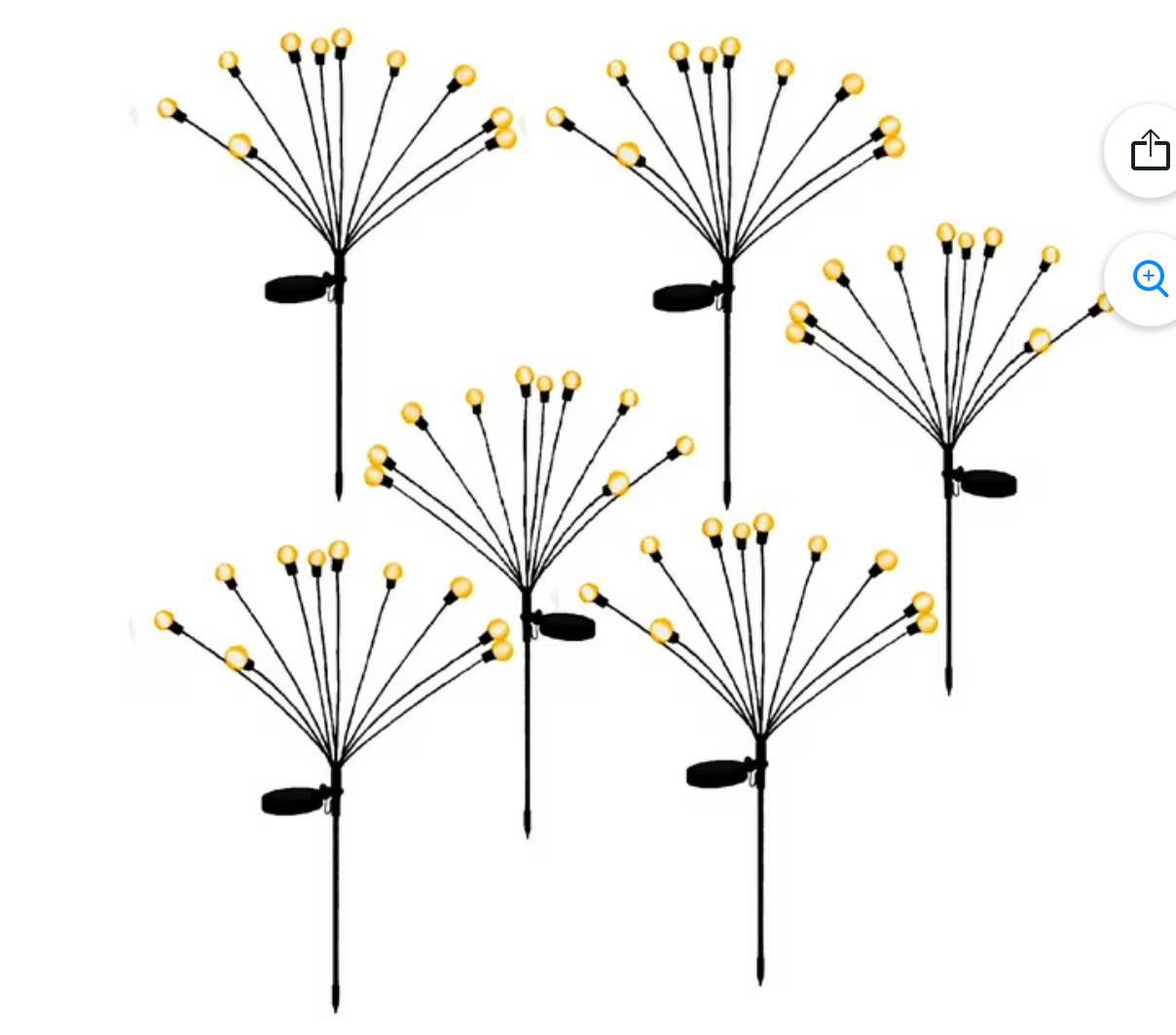 deck impressions multi-color solar firefly lights, 6-pack