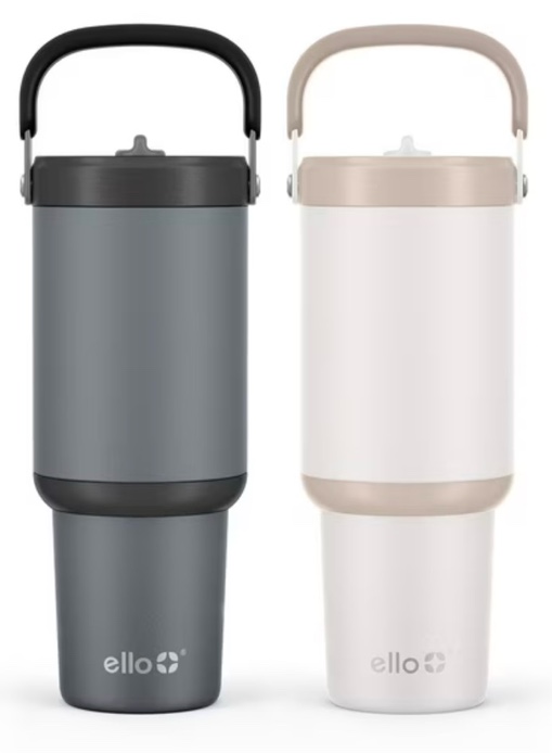 Ello Oasis Go 30oz Leak-Proof Stainless Steel Tumbler, 2 Pack