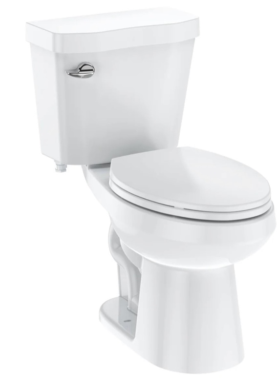 Garvee Two Piece Toilet Elongated ADA 17.5" Height, Side Press Flush Split Toilet with Under-Locking Lid, 1.28 GPF Powerful Flushing American Standard Toilets for Bathroom, White