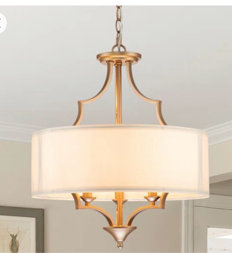 vayden 3-light dimmable drum chandelier 