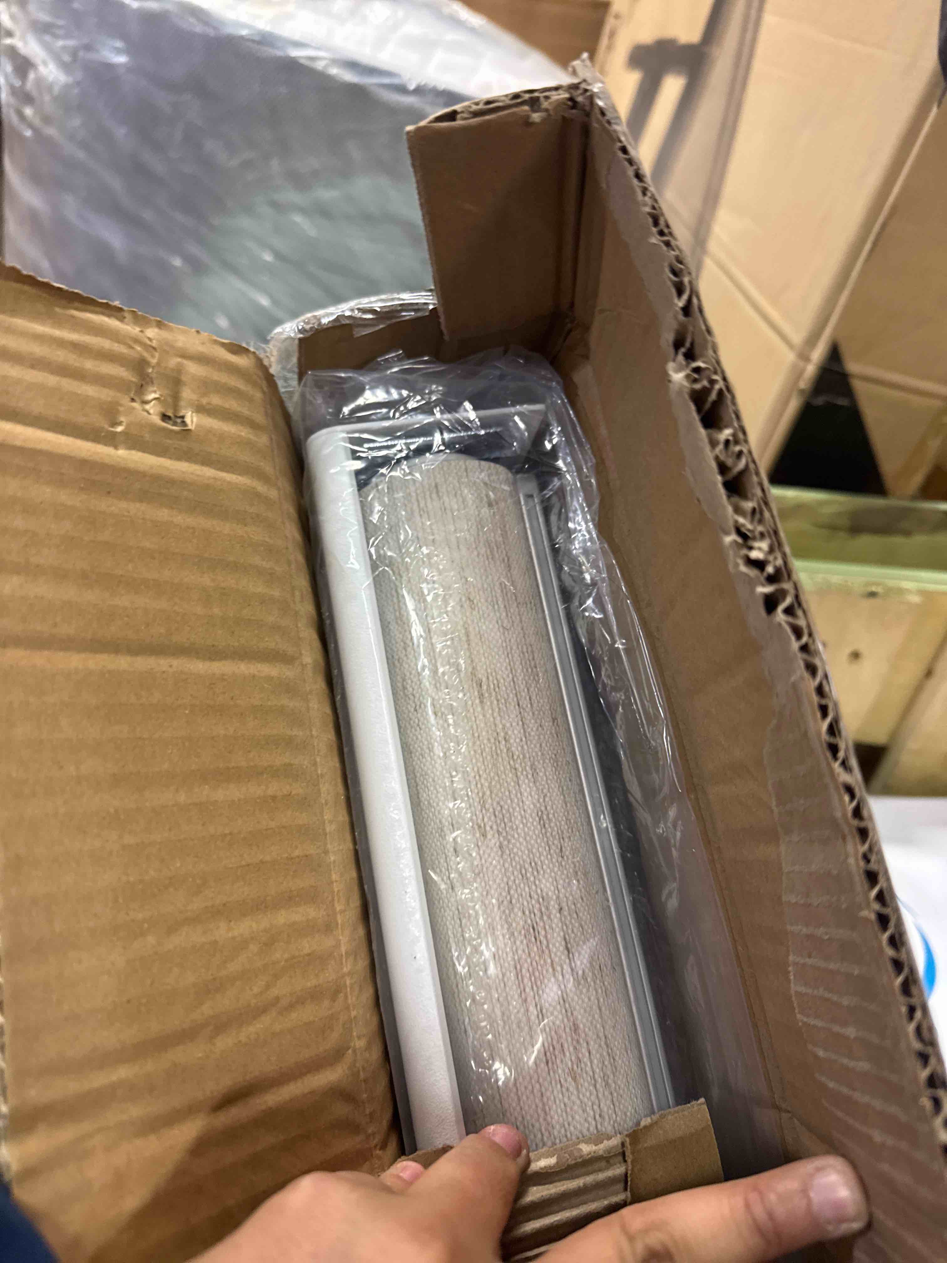 Condition photo showing New/Like New for persilux free-stop cordless blinds for windows, natural woven fabric light filtering roller shades for windows (cream 70" w x 72" h) uv protection privacy window shades for home, living room, office