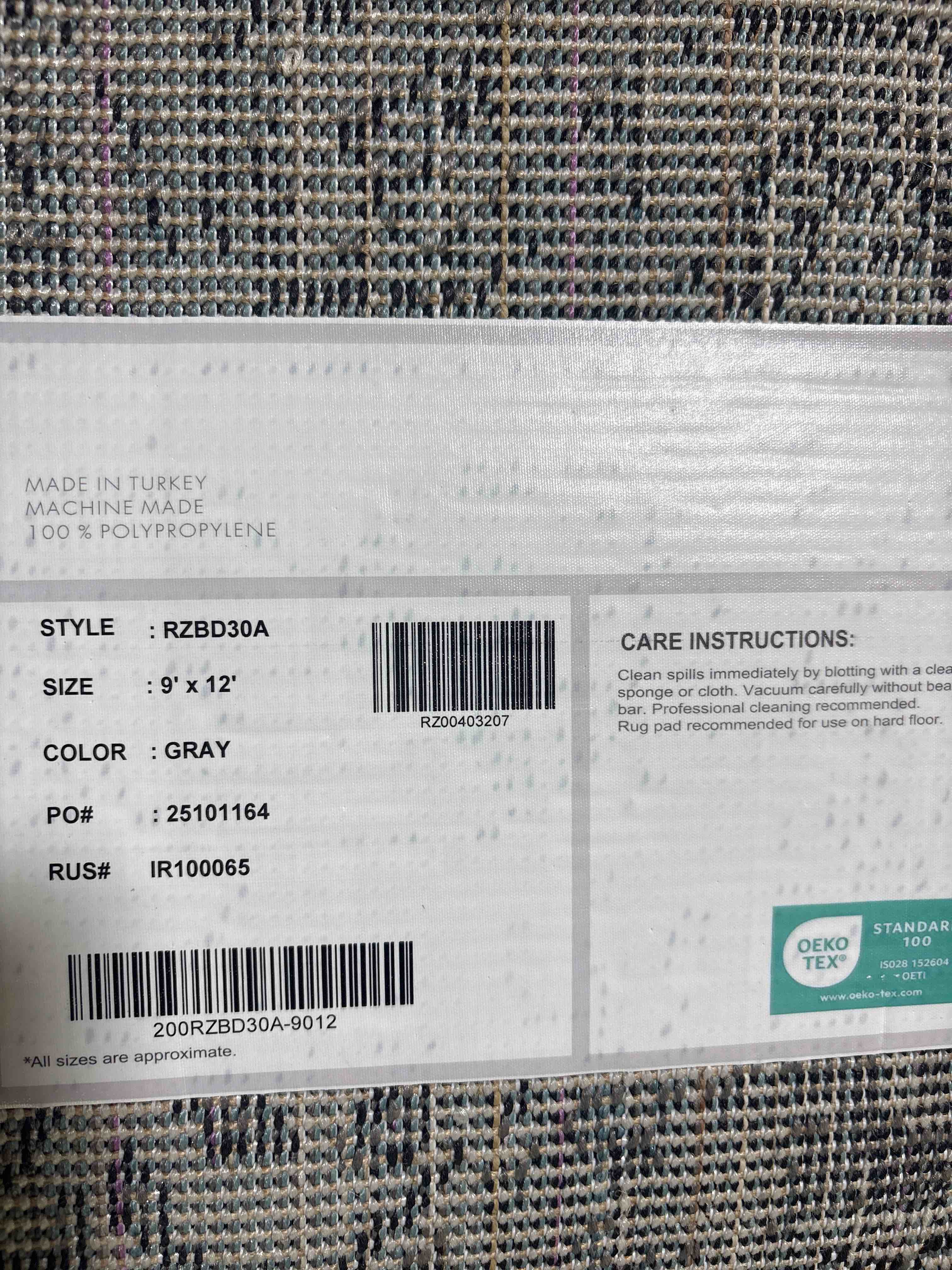 Condition photo showing Good Condition for nuloom minta modern persian 9 ft. x 12 ft. gray area rug