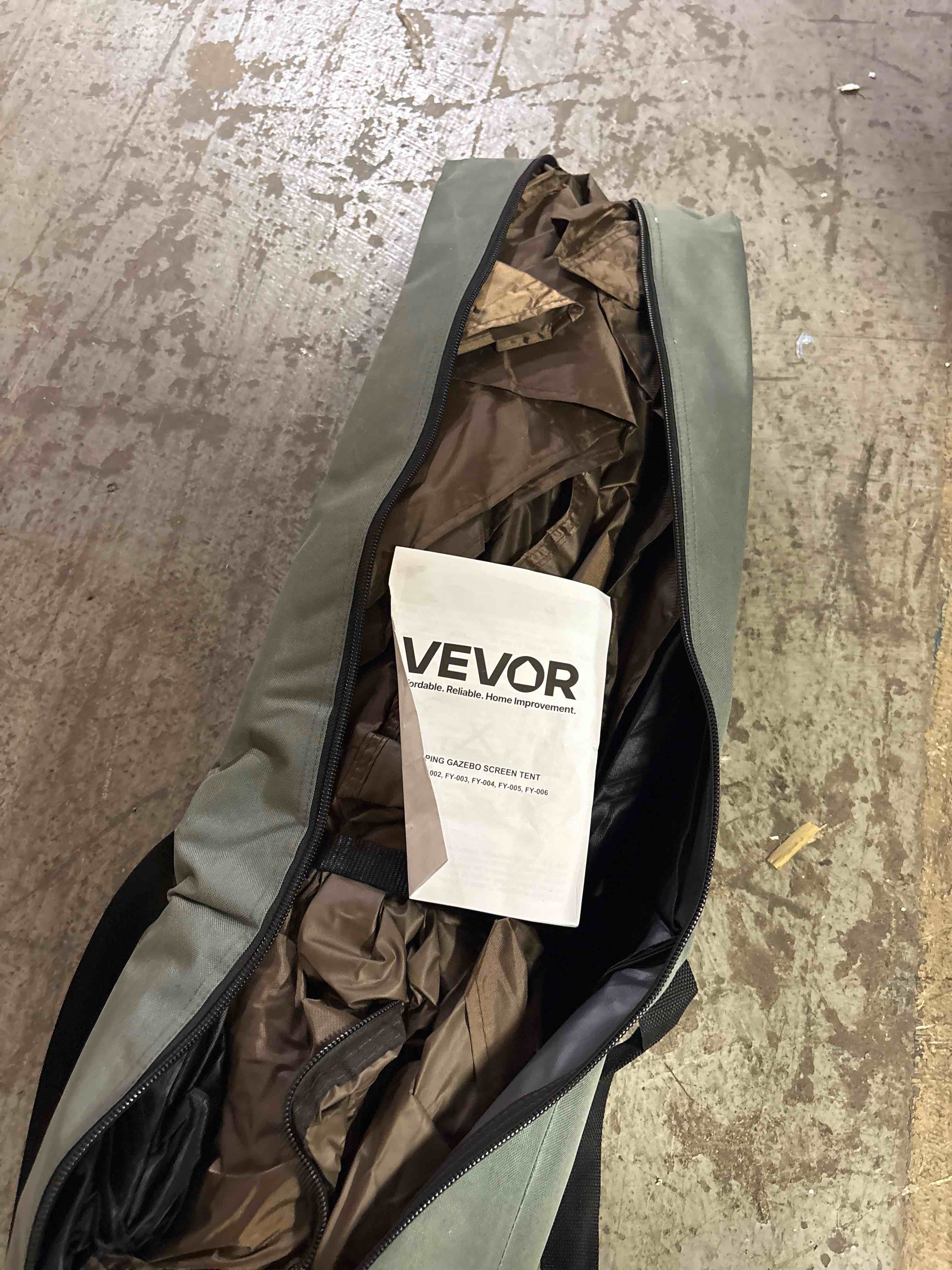 Condition photo showing Good Condition for vevor pop up gazebo tent, pop-up screen tent 4 sided canopy sun shelter with 4 removable privacy wind cloths & mesh windows, 6x6ft quick set screen tent with mosquito netting, brown brown 6x6ft