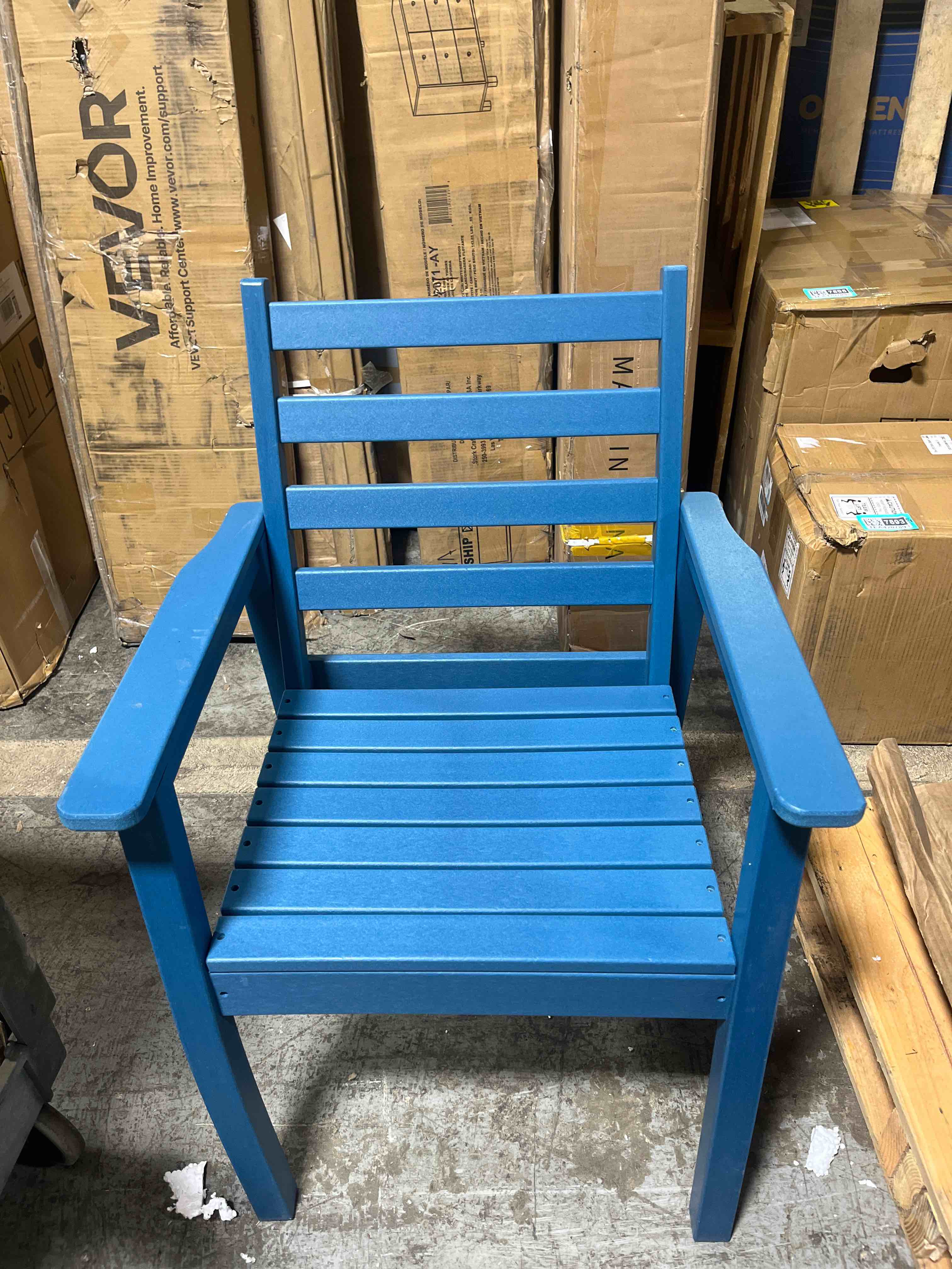 Condition photo showing Good Condition for patio dining chair set of 2, outdoor chairs with curved backrest and ergonomic armrests for every scene in outdoor, dining, garden (blue)