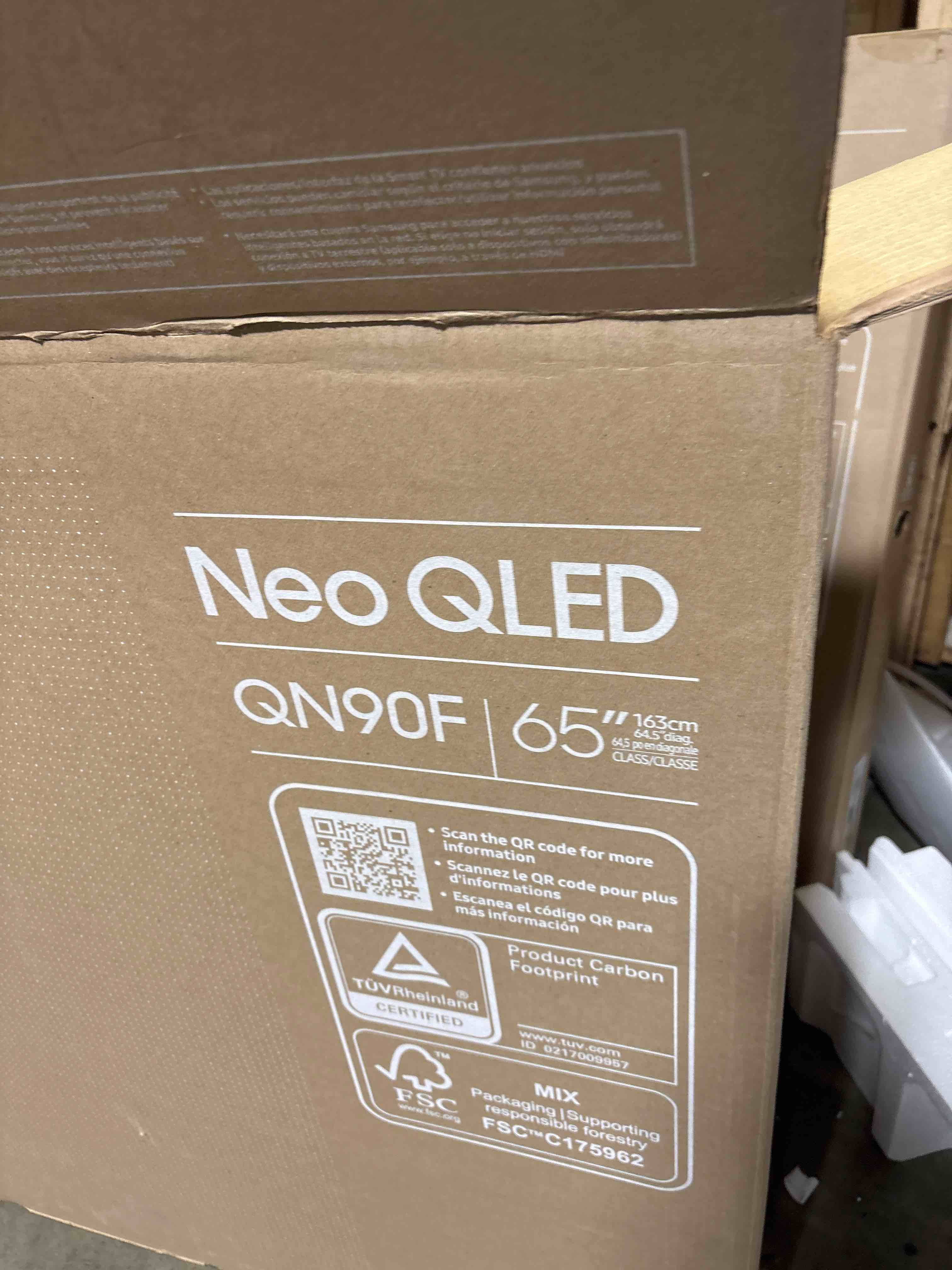 Condition photo showing New/Like New for samsung 65-inch class neo qled 4k qn90f series, vision ai, mini led smart tv (2025 model, 65qn90f) neo quantum hdr+, object tracking sound+ w/dolby atmos, glare free, gaming hub, alexa built-in 65-inch tv only
