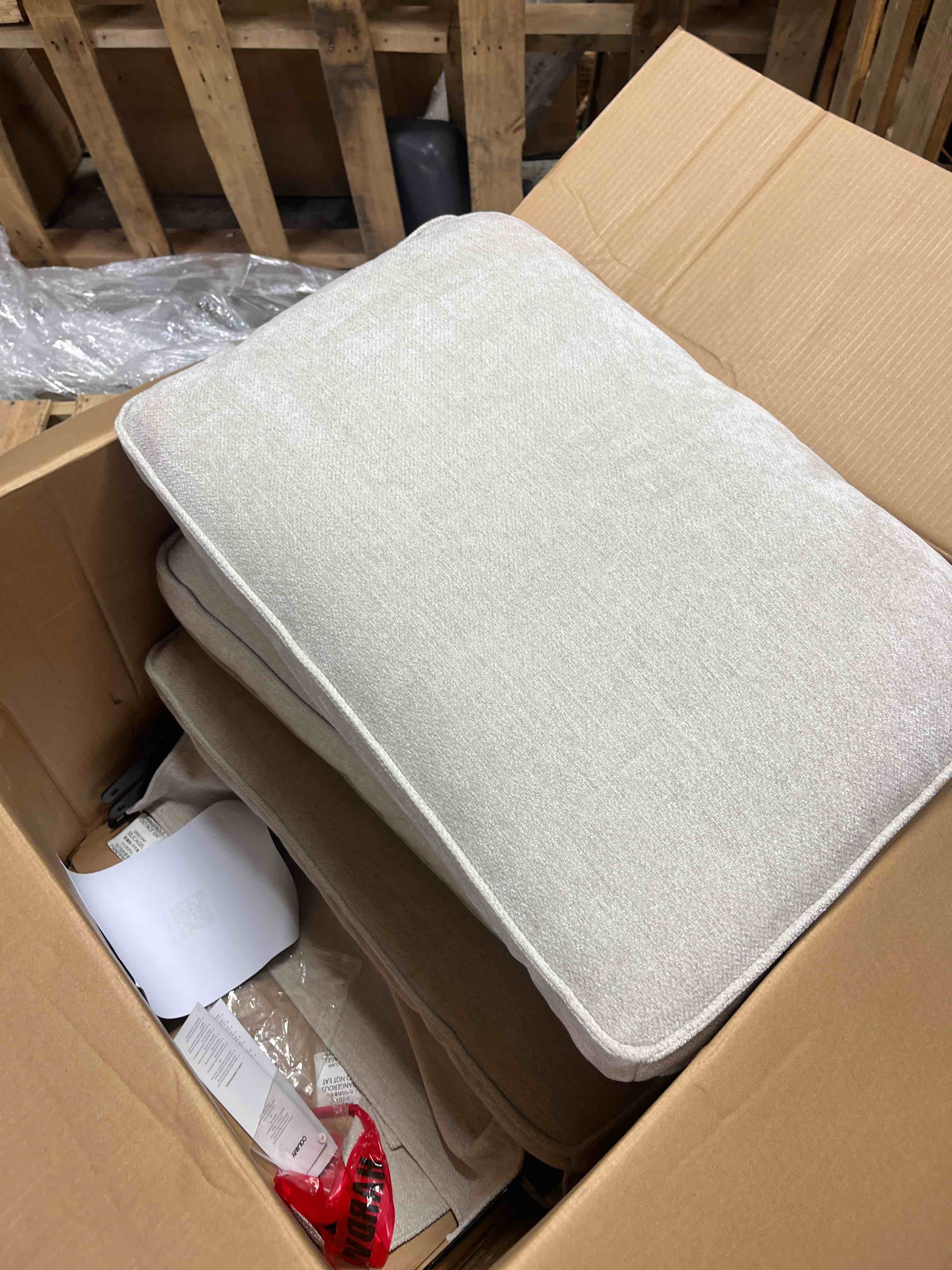 Condition photo showing Good Condition for cloud modular sectional,corner waterproof high backrest sectional sofas,down filled modular couch with removable washable cover for living room,light gray, cushion and back only! 