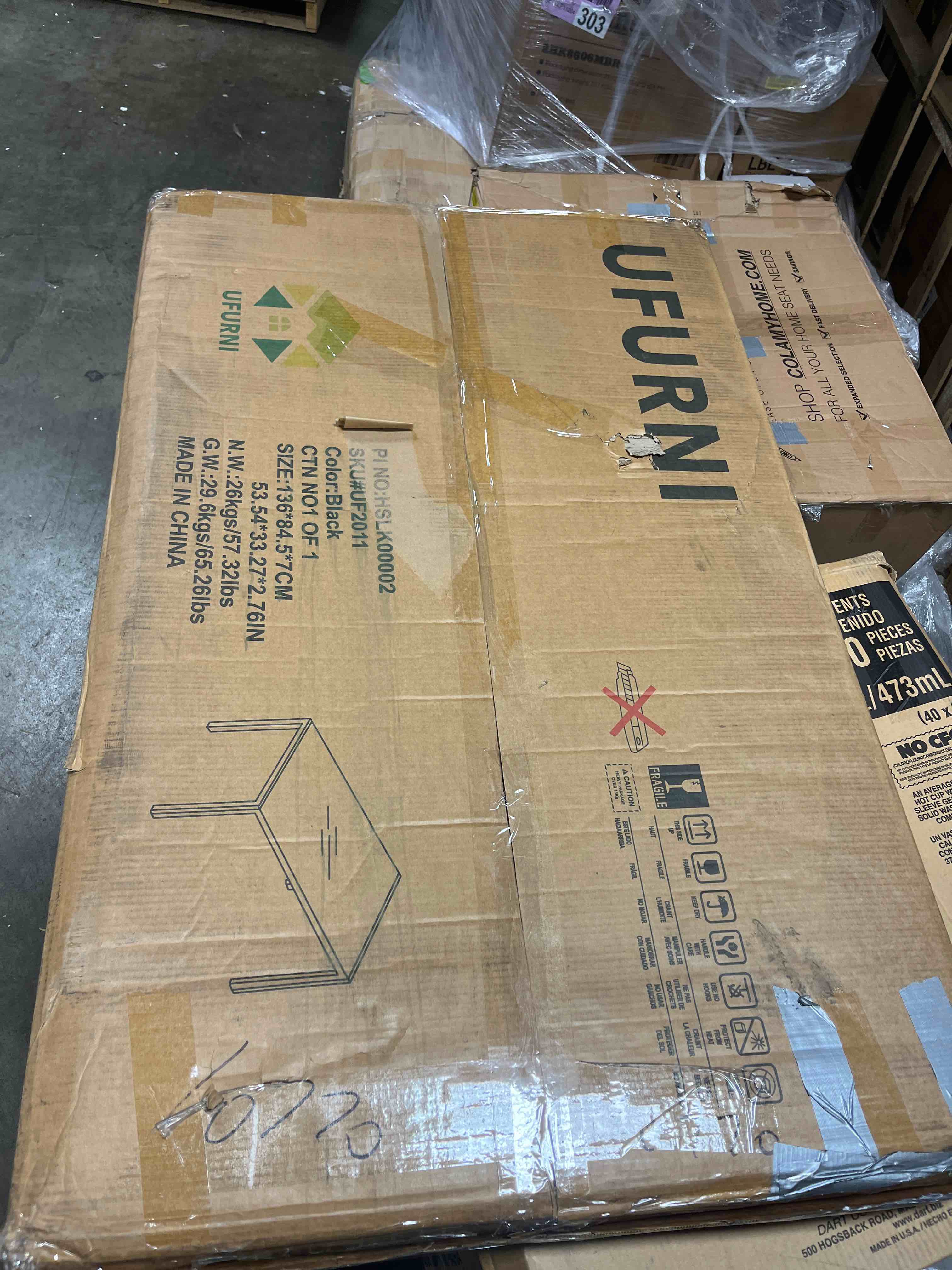 Condition photo showing New/Like New for fch black glass table with tempered glass top, rectangular dining table set for 4, place saving for apartments & small places, for home & kitchen & dining room, 47", black