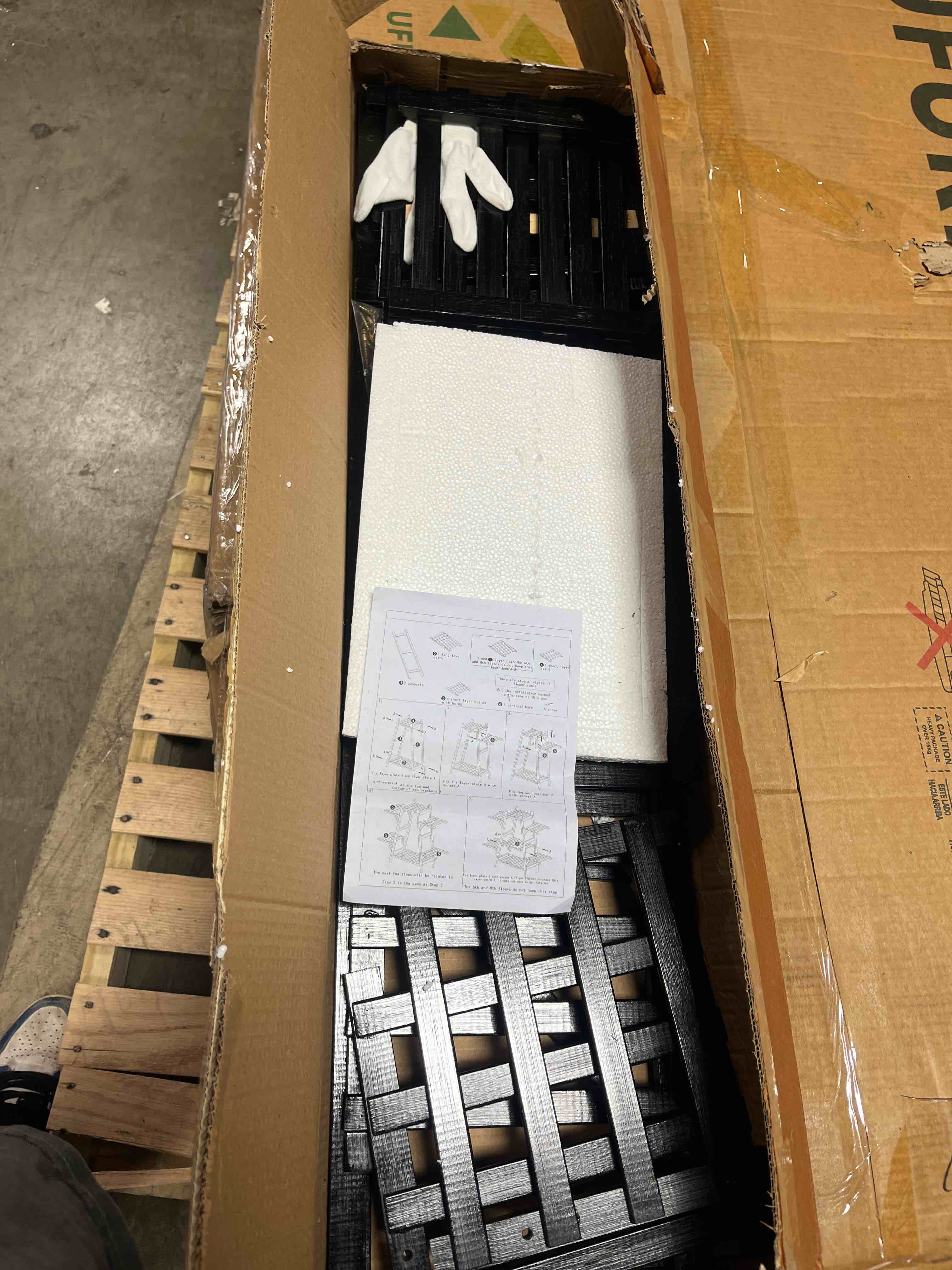 Condition photo showing Good Condition for plant stand plant stand indoor outdoor - tall plant shelf for multiple plants pots - bamboo flower stand holder ladder rack for windowsill garden balcony living room patio,?black-7 potted?