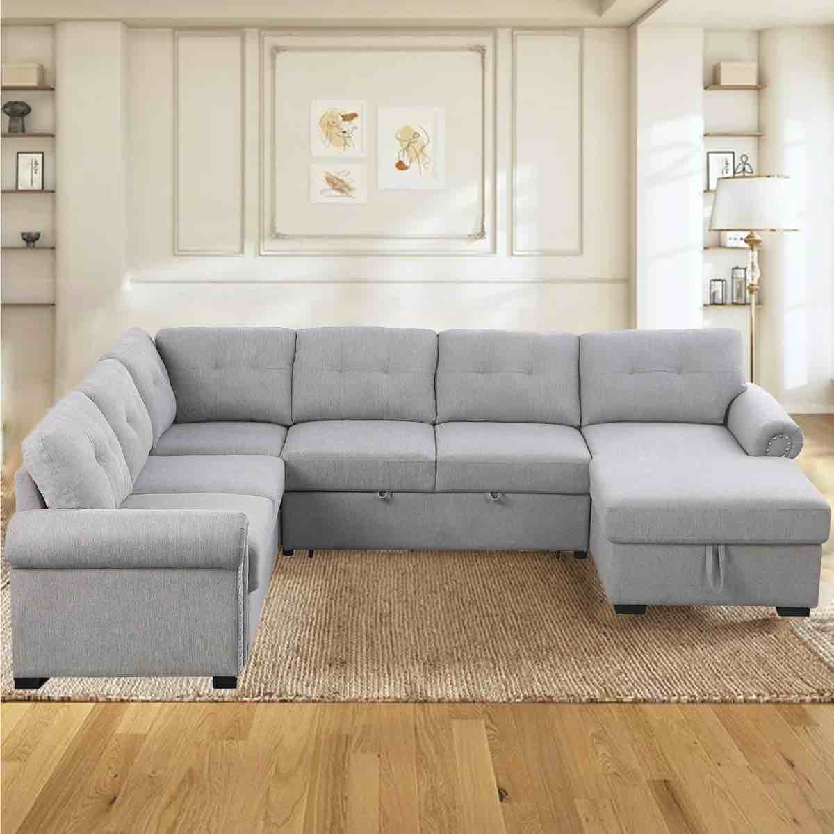 nazlije upholstered pull-out sleeper sectional chaise with storage by red barrel studio® (right arm chaise only)
