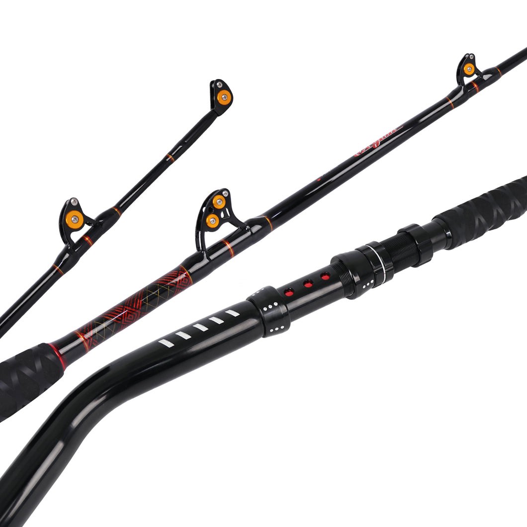 fiblink bent butt trolling rod 2-piece saltwater offshore fishing rod big game roller rod conventional boat pole