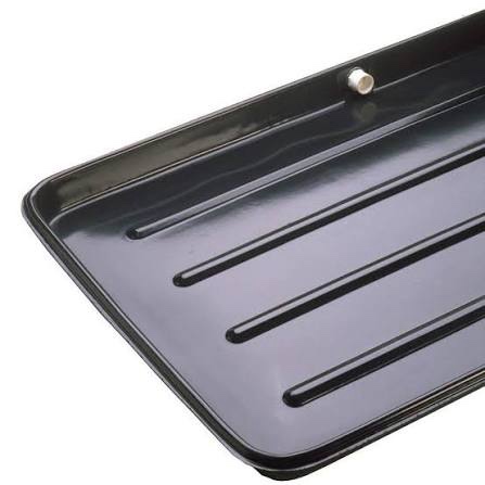 Condition photo showing New/Like New for diversitech (6-2748l a/c secondary plastic condensate drain pan, air conditioner drip pan with rolled edges, 27" x 48", black