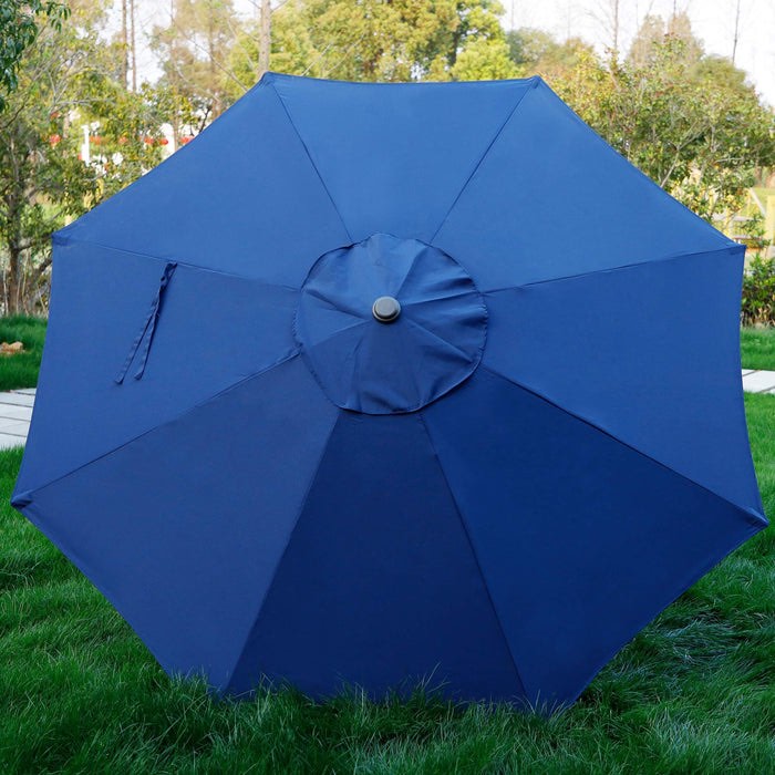 Condition photo showing New/Like New for blissun 9' outdoor patio umbrella, outdoor table umbrella, yard umbrella, market umbrella with 8 sturdy ribs, push button tilt and crank (navy blue) by blissun
