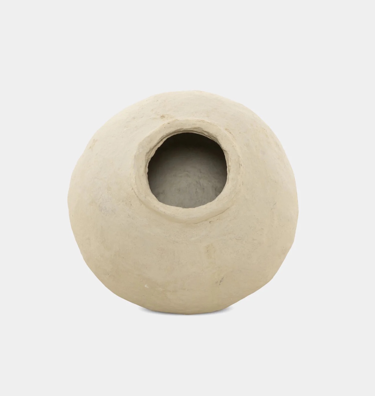 Condition photo showing New/Like New for olivios paper mache vessel-wide natural  