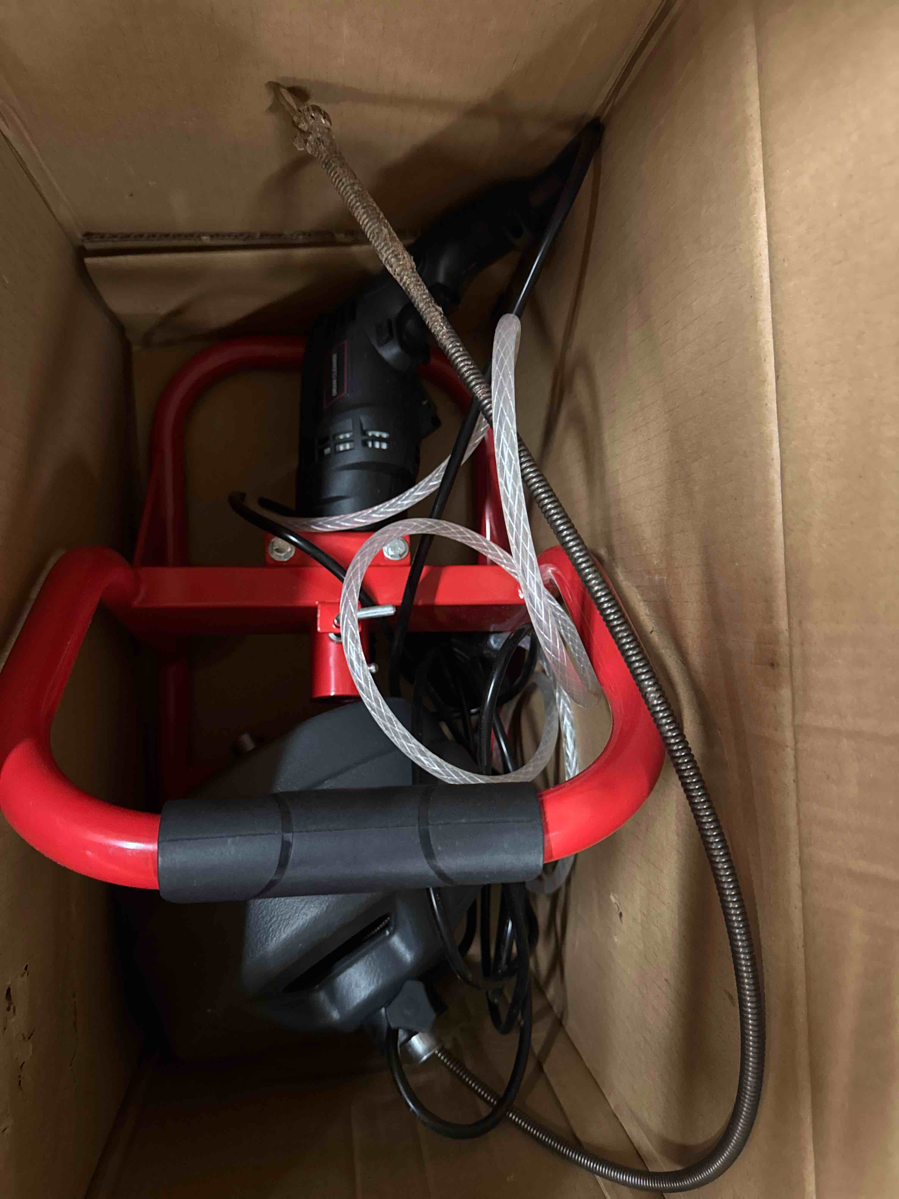 Condition photo showing As Is for garvee drain cleaner machine, 50 ft  professional automatic electric drain auger for 3/4 to 3 in pipes, portable electric drain snake