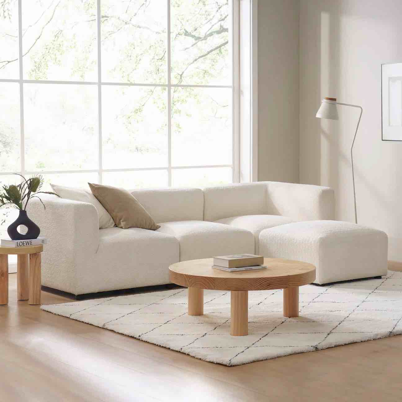 Condition photo showing New/Like New for zinus luca modular corner/end chair, boucle! use alone or with other modular pieces.