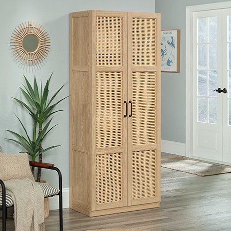 Sauder® Harmony Ash™ Rattan Door Storage Cabinet