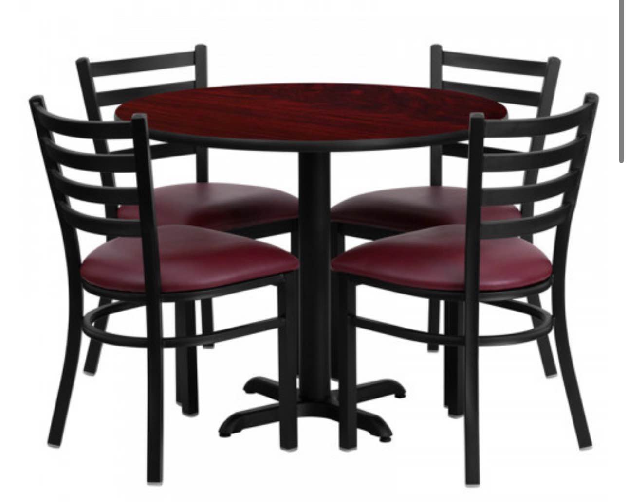 Modern Comfort | Burgundy Vinyl Seats 2 Boxes total ( CHAIRS ONLY TABLE NOT INCLUDED)