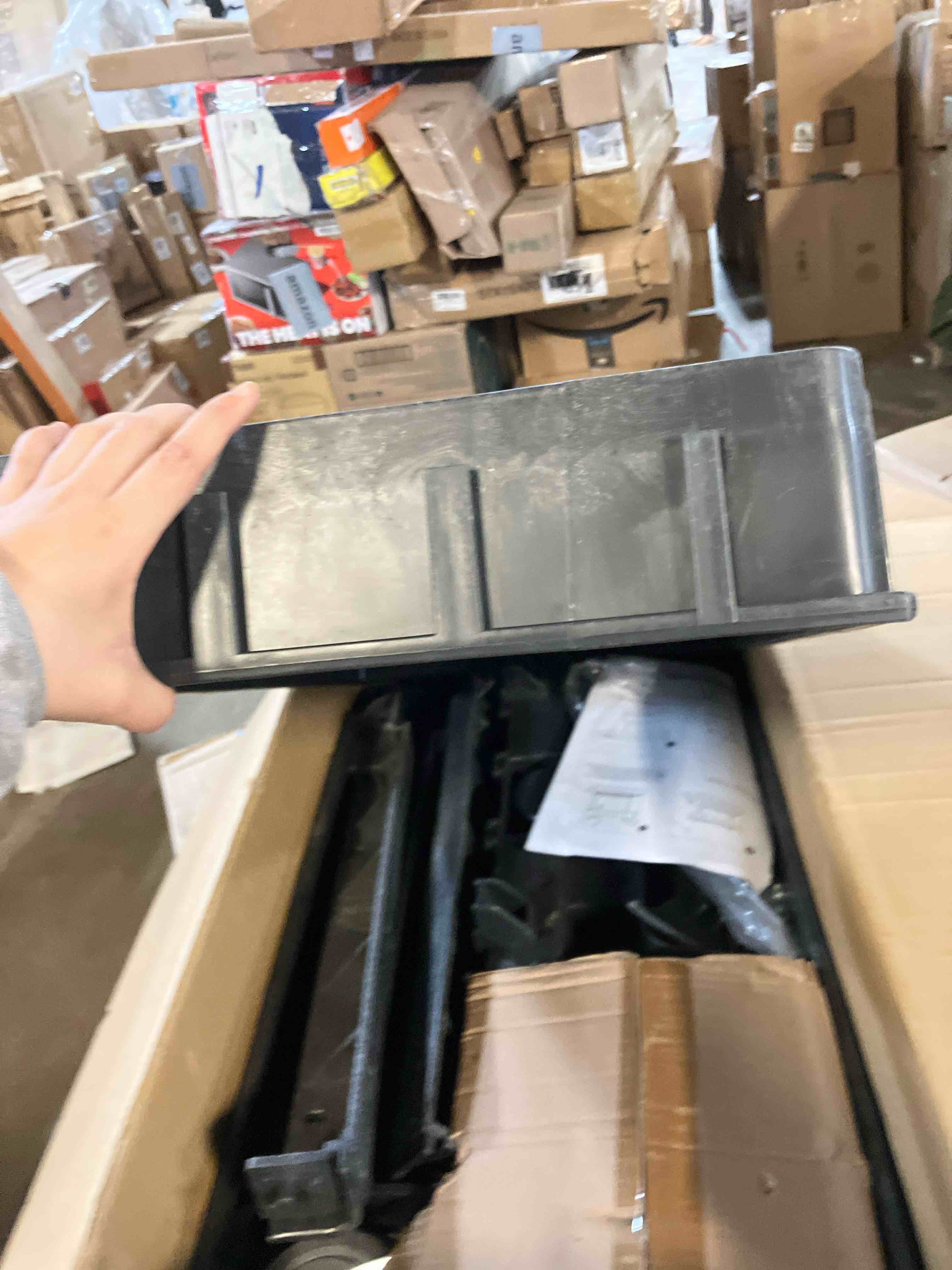 Condition photo showing Good Condition for Rolling Utility Cart on Wheels, Heavy Duty Tool with Ergonomic Storage Handle and Deep Shelfs, Work Service for Garage, Warehouse, Workshop, 700-Pound Capacity 40 x 33 x 17-Inch