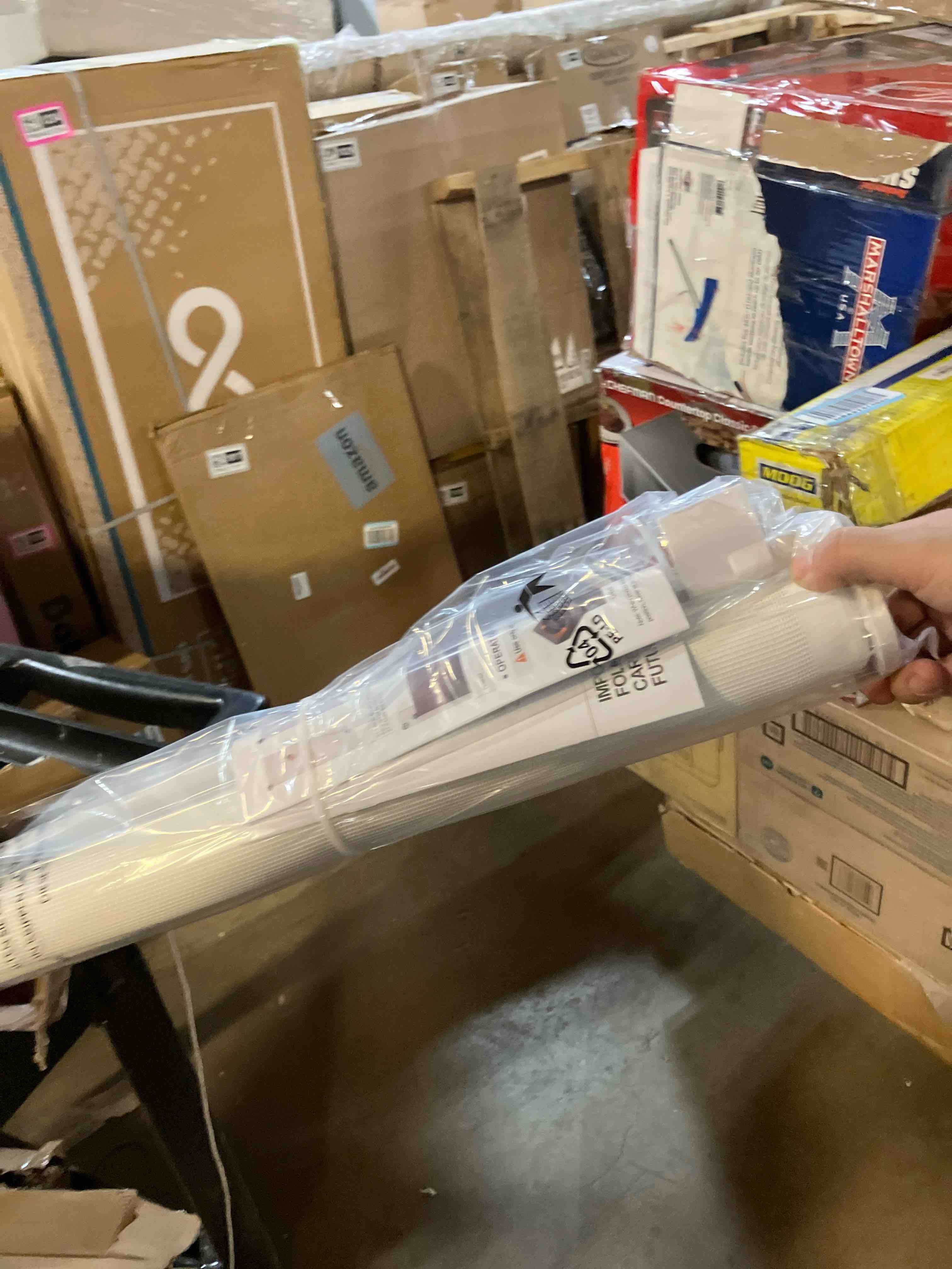 Condition photo showing Good Condition for Retractable Baby Gate for Stairs – 33” Height, Expands up to 55” Width – Safety Gate for Infants, Toddlers, Dogs & Pets – Easy Install, Secure Closure, White Mesh Design for Indoor & Outdoor Use