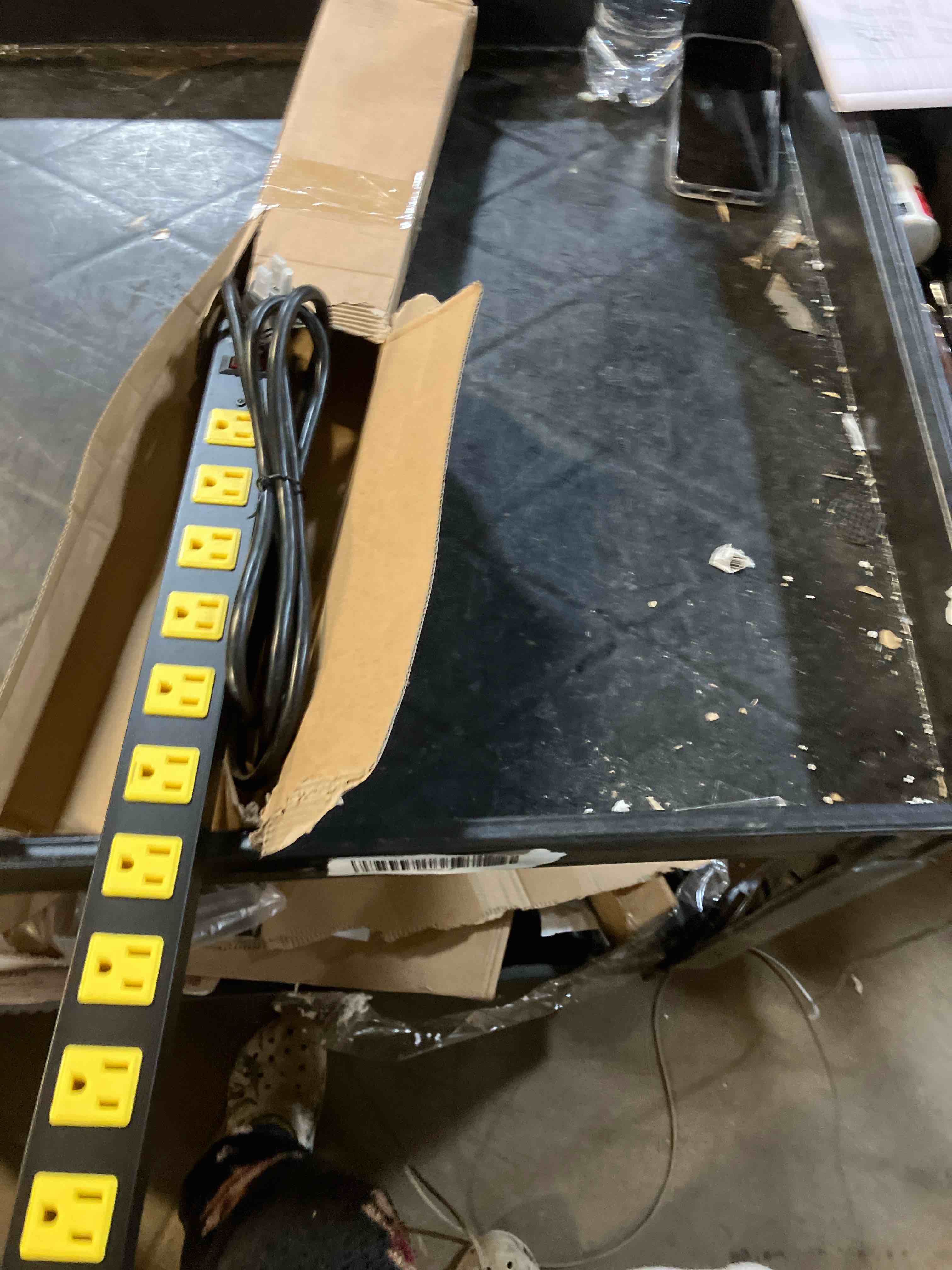 Condition photo showing New/Like New for 12 Outlet Long Power Strip, 2100 Joules Surge Protector, 6FT Power Cord, Wide Spaced Outlet Power Bar, Overload Protection Switch, Industrial Heavy Duty for Work Bench, Shop, Garage… 12 outlet 6 FT