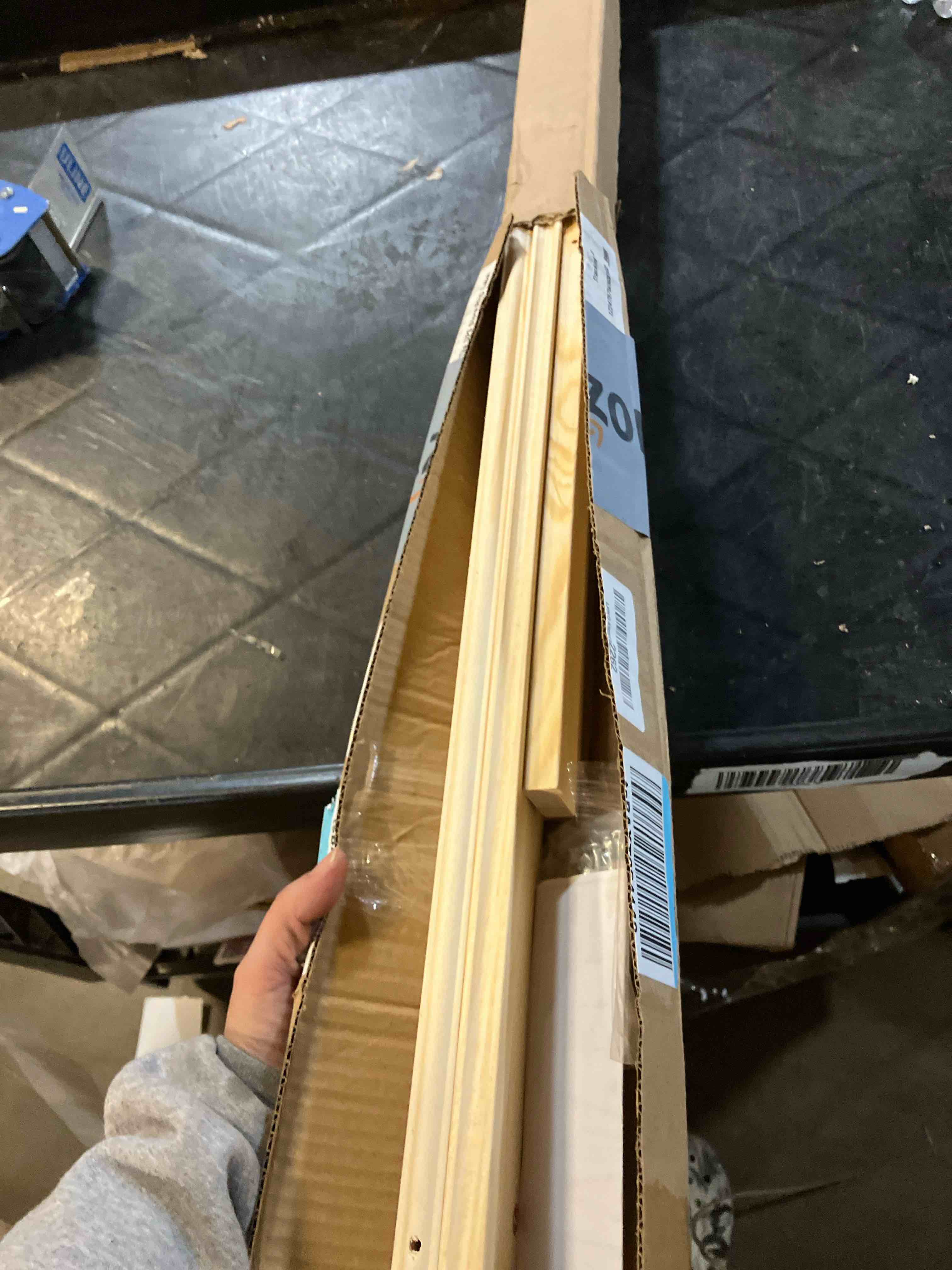 Condition photo showing New/Like New for NianFeng Wooden Easel Stand for Sign, Easel Display Stand Floor for Wedding Sign with Adjustable Tray, 63-Inch, Tripod A-Frame Poster Light Duty, Welcome, Art Show & Baby Shower (Natural)